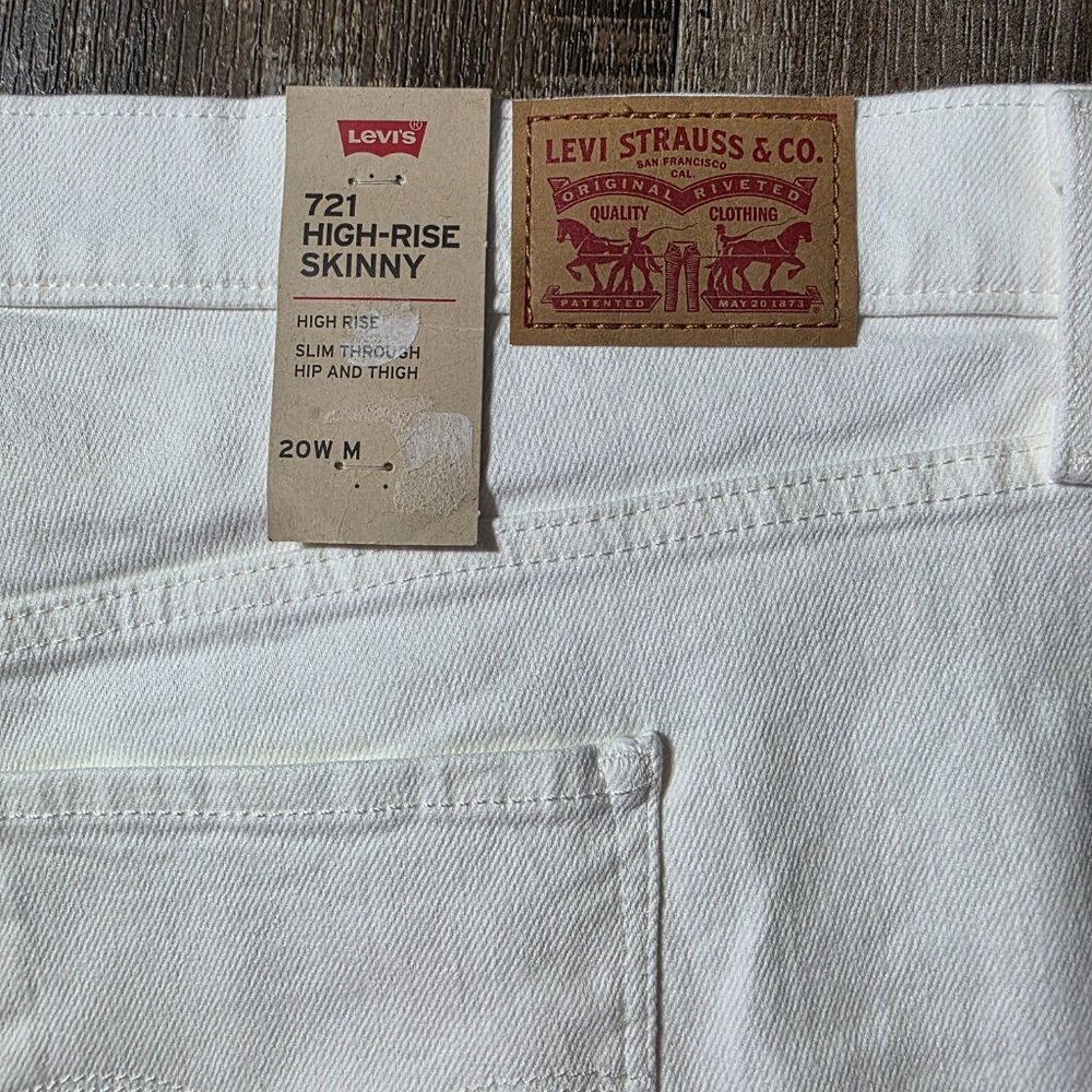 Levi's White Women's 721 High-rise Skinny Jeans 20W M - Picture 4 of 10